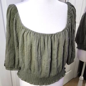 American Eagle Olive Green Women's Top XL